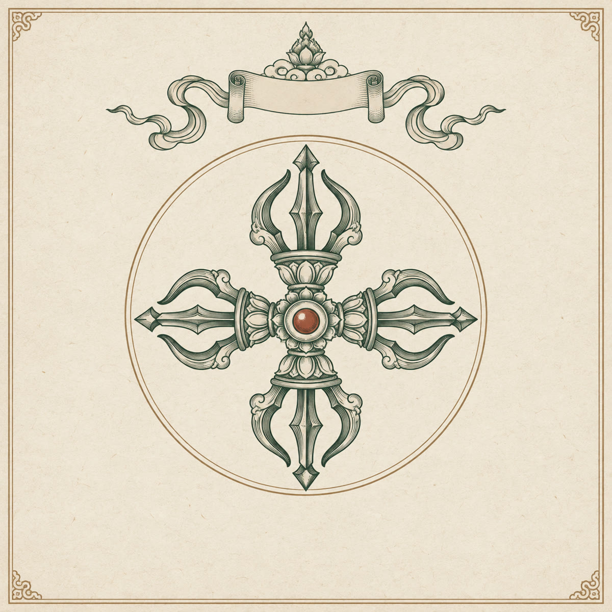 Nyingma double-vajra ornament